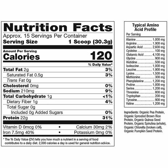 Whole Earth & Sea Raw Organic Plant Protein, NF
